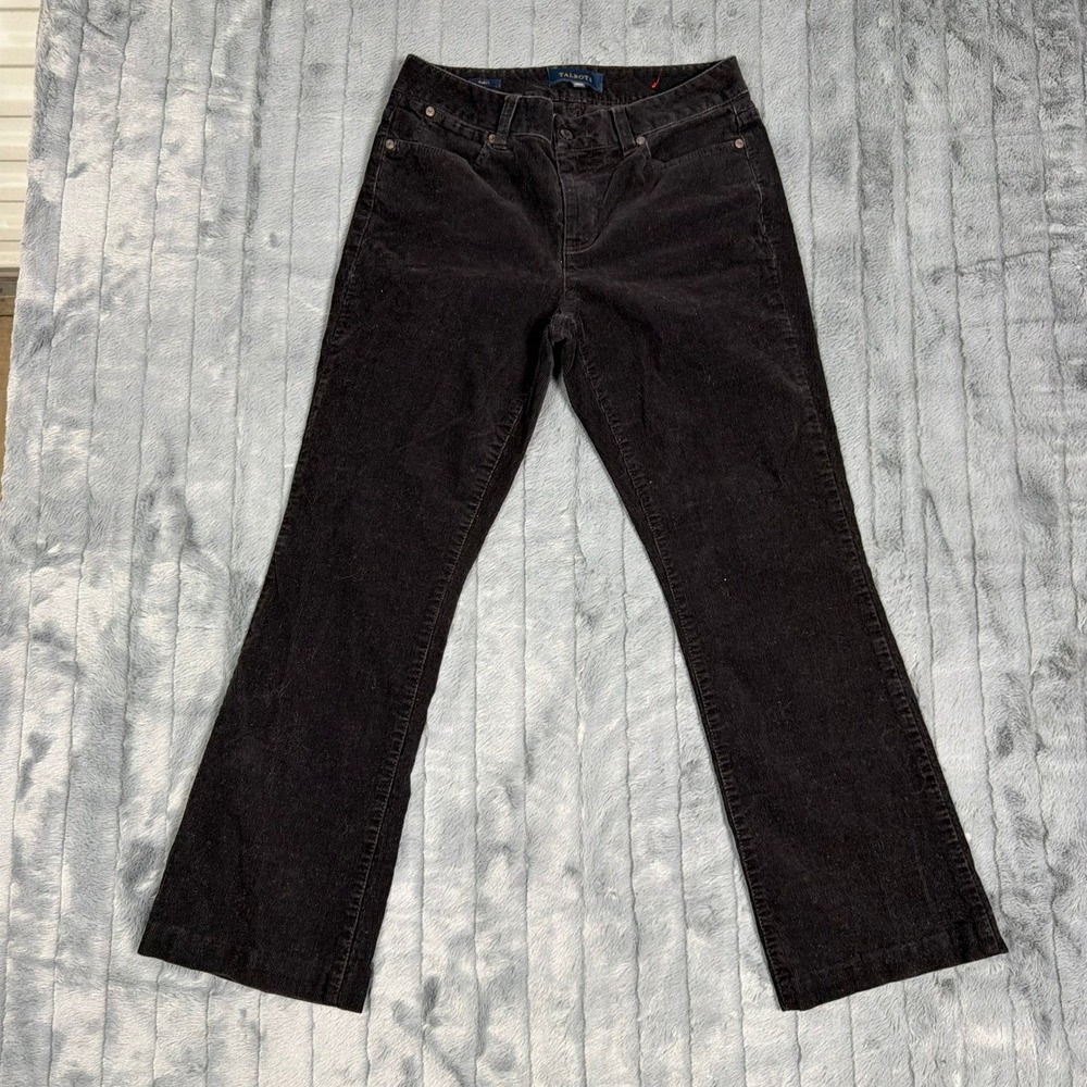 Talbots Curvy Corduroy Pants Womens 2 Espresso Brown Bootcut Stretch BH684